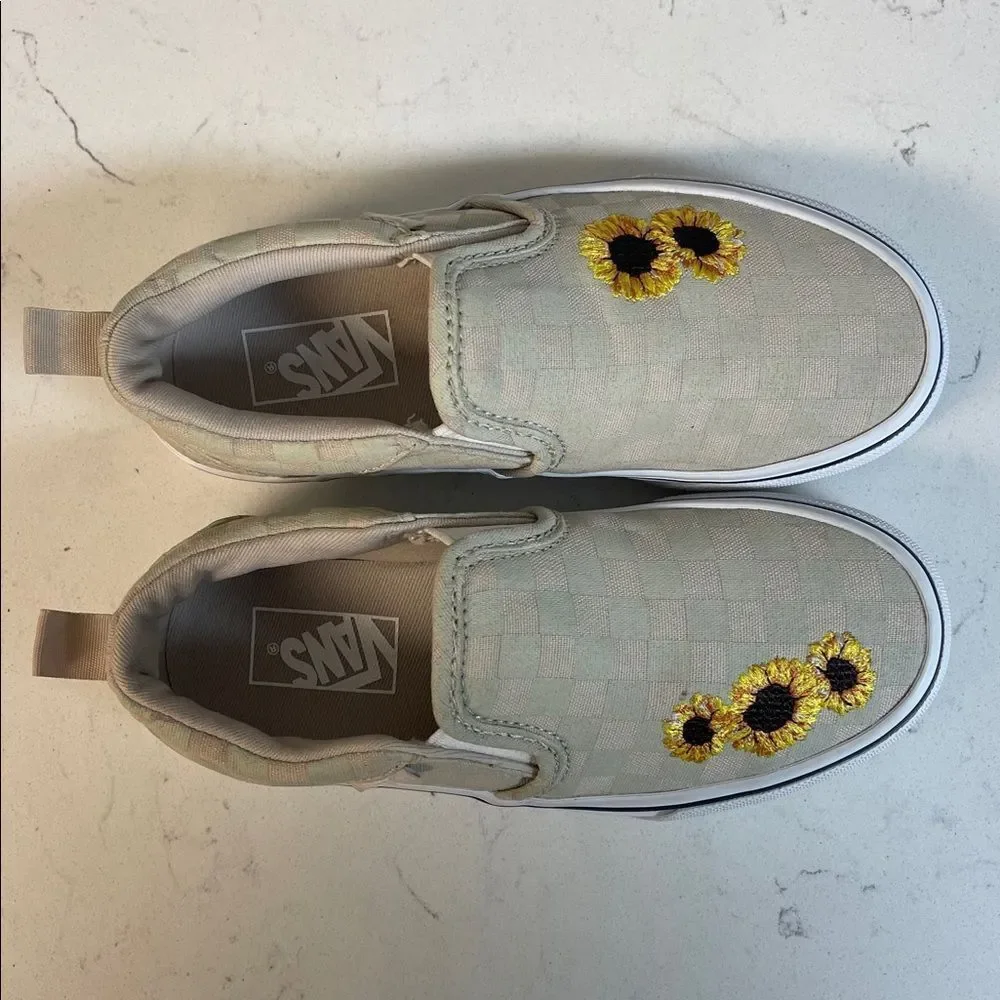 Vans® Asher Sunflower Kids' Slip-On Shoes Size 13